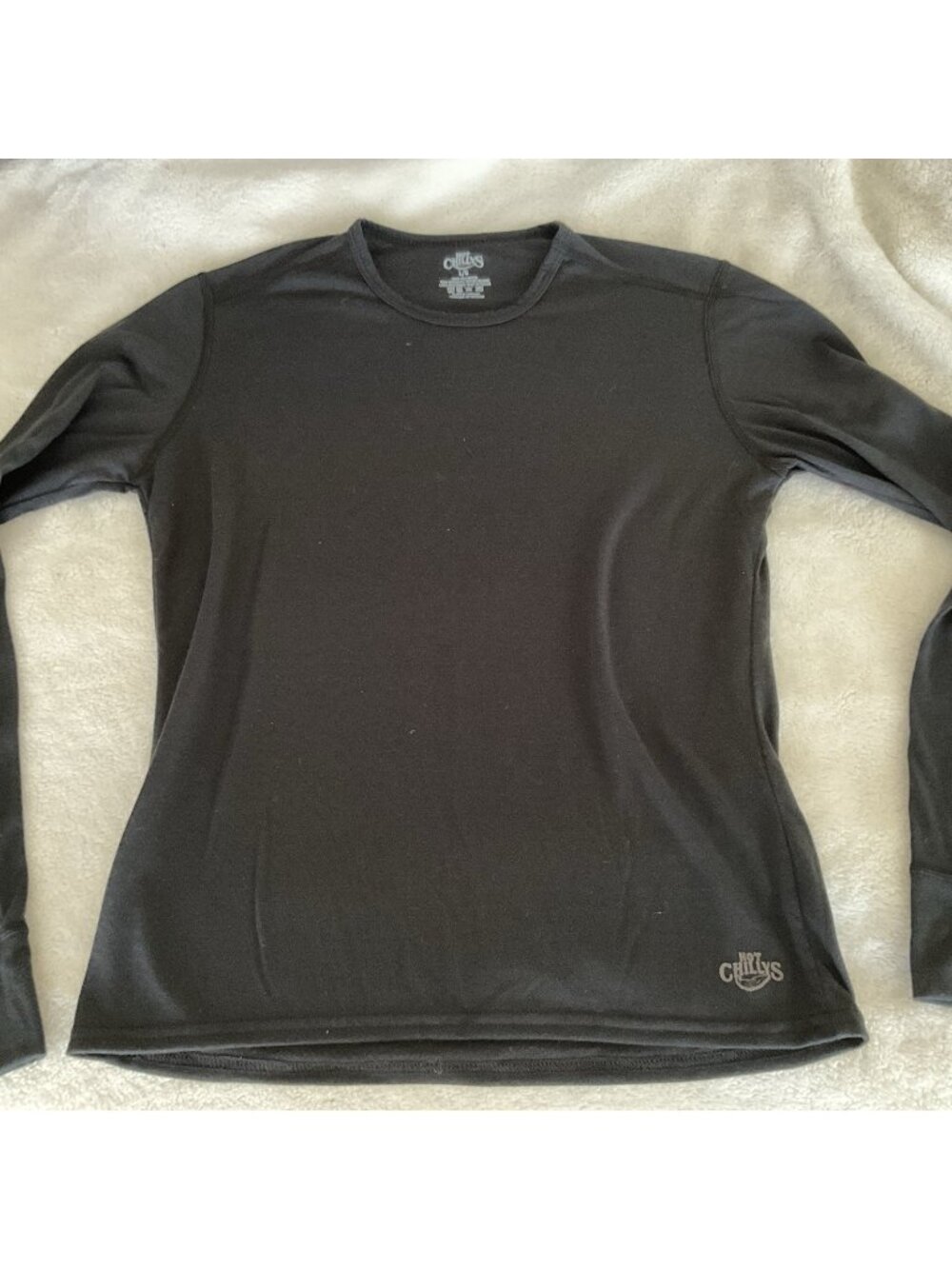 Hot Chillys Youth LightWeight Crewneck Midweight Black Base Layer Sz Large